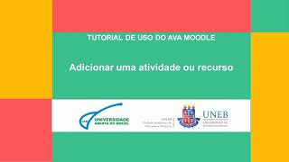 AVA MOODLE  ADICIONAR  Adicionar uma atividade ou recurso [upl. by Erhard]