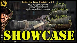 Fallout 76  Cursed Broadsider and Comparison with TS and Bloodied  Treasure Hunter Event Reward [upl. by Baer436]