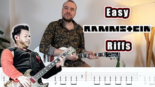 20 Easy Rammstein Guitar Riffs for Beginners with Tabs [upl. by Anelagna]