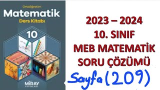 10sınıf Matematik ders kitabı sayfa 209 Öğrendiğimizi uygulayalım Miray yayınları [upl. by Cameron]