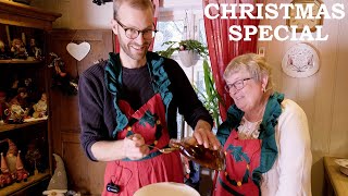 Norwegian Grandma baking Christmas cookies  Krumkake Fattigmann Sandkake [upl. by Nita]