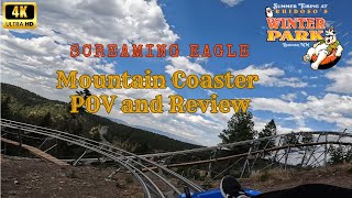 Screaming Eagle Mountain Coaster POV 4K  Ruidoso Winter Park Review  New Mexico [upl. by Mobley]