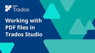 Working with PDF files in Trados Studio [upl. by Guglielmo856]