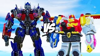 MEGAZORD Power Rangers vs OPTIMUS PRIME Transformers [upl. by Kimmie675]