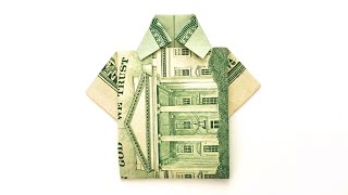 Dollar Bill Origami Shirt  Easy Money Origami [upl. by Bryant]