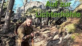 Wanderung zur Lichterhöhle am Kleinhennersdorfer Stein in der Sächsischen Schweiz [upl. by Laryssa]