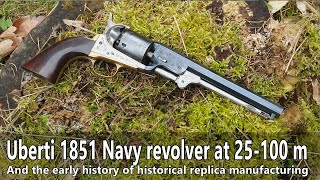 1851 Navy 36 revolver at 100 meters  the early history of replica gunmaking [upl. by Iddo]