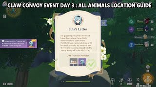 Genshin Impact Claw Convoy  New 52 Event Day 3  All Animals Location Guide [upl. by Tanberg]