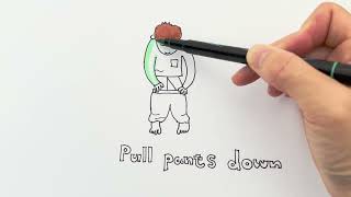 Drawing Pull Pants Down  Simple Visual Cards for Autism [upl. by Eelyak]