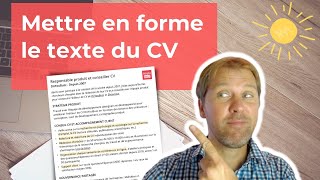 Mettre en forme le texte sur son CV gras italique souligné etc [upl. by Mcmahon]