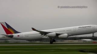 Philippines A340  Air Canada B777 windy landing at YVR [upl. by Nara734]