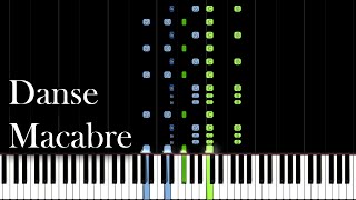 SaintSaënsLiszt  Danse Macabre Piano Tutorial Synthesia [upl. by Nosirb100]