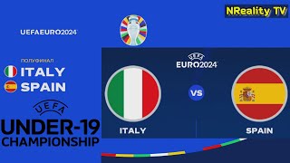 Футбол Италия  Испания Чемпионат Европы среди мужчин U19 Полуфинал Italy  Spain [upl. by Pasahow650]