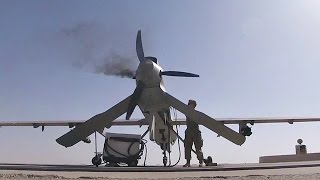 MQ1C Grey Eagle Unmanned Aircraft System Take Off For Surveillance Operations [upl. by Alamaj]