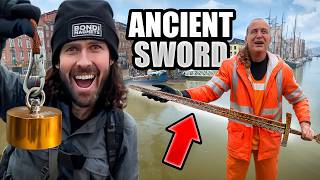 We FOUND A SWORD Magnet Fishing in the River Reveals 400 Year Old Treasure [upl. by Aissila]