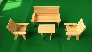 Popsicle stick Art Sofa and Chair set [upl. by Htenywg840]