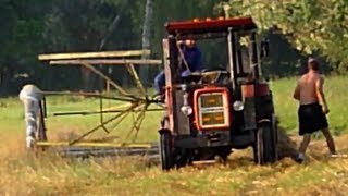 Snopowiązałka zbiera owies  żniwa na wschodzie Polski [upl. by Acisej]