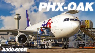 NEW INI Builds A300F  Microsoft Flight Simulator  FedEx Cargo OPS  Phoenix ✈ Oakland  4K [upl. by Fraya]