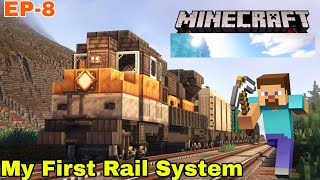 Building My First Minecraft Train 🚂 EP 8 minecraft [upl. by Verine]