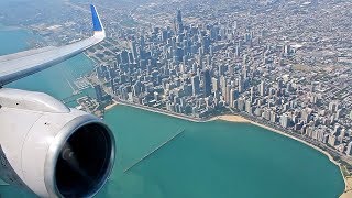 United Airlines B757300 Arrival at Chicago O’Hare  Approach over City w Views [upl. by Carver]