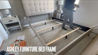 HOW TO ASSEMBLE  ASHLEY FURNITURE BED FRAME [upl. by Nahguav439]