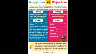 Subjective vs Objective [upl. by Fritz]