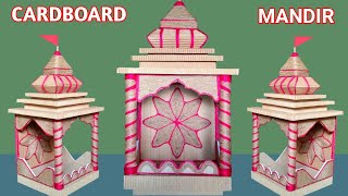 cardboard temple making  cardboard ganpati decoration  pooja mandir at home [upl. by Adnical]