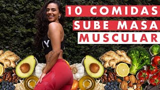 10 COMIDAS PARA AUMENTAR MASA MUSCULAR [upl. by Arytahs]