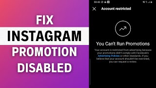 How to Fix Promotion Disabled on Instagram  You Cant Run Promotions [upl. by Eliga812]