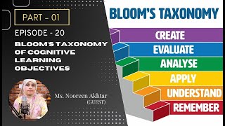 Ep  20 Part 01 Blooms Taxonomy Of Cognitive Learning Objective [upl. by Eugirne]