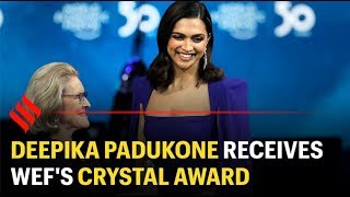 Deepika Padukone receives WEFs Crystal Award for raising mental health awareness Screen [upl. by Leta]