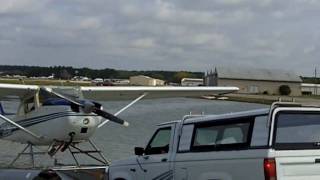 Landing a Cessna 172M Float Seaplane at DWH [upl. by Dnomar]