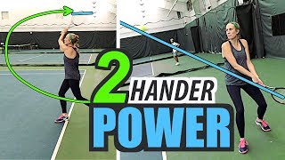 Two Handed Backhand POWER  tennis lesson [upl. by Okiram278]