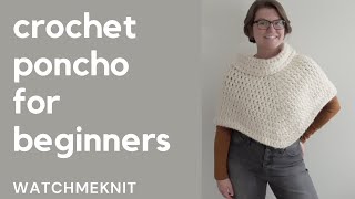 Crochet Poncho Tutorial for Beginners [upl. by Avlasor]