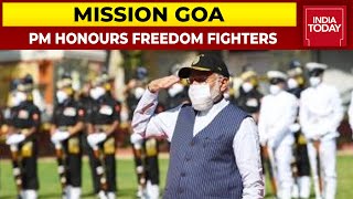 PM Modi Honours Goas Freedom Fighters On 60th Liberation Day  Modis Mission Goa [upl. by Trofmoc]