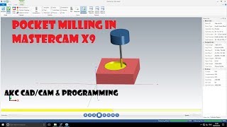 POCKET MILLING IN MASTERCAM MASTERCAM X9 CAM  CNC PROGRAMMING POST PROCESSING IN FANUC [upl. by Daitzman]