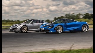 Drag Race  Porsche 911 GT2 RS VS McLaren 720S [upl. by Samuella]