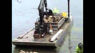 KANN Work Barge Series Aluminum Crane Barge  Rip Rapwmv [upl. by Ramak778]