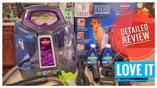 REVIEW BISSELL Spot Clean ProHeat Pet Portable Carpet Cleaner 2513W [upl. by Ainnet]