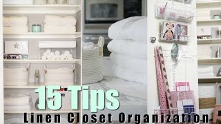 15 Tips For Organizing Your Linen Closet MissLizHeart [upl. by Eelyk]