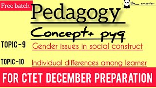 GENDER ISSUES AND INDIVIDUAL DIFFERENCES CONCEPT  PYQs PEDAGOGY 3030 [upl. by Diao574]