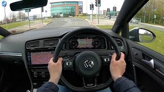 2020 Atlantic Blue VW Golf R POV test drive [upl. by Asnarepse]