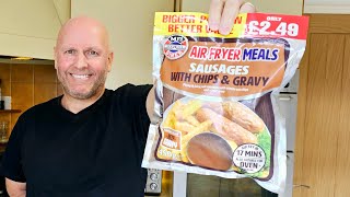 Trying SAUSAGES CHIPS amp GRAVY Air Fryer Meals [upl. by Garrott]