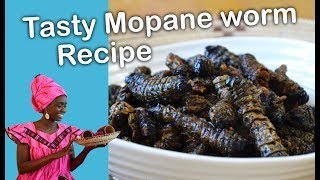 HOW TO COOK MOPANE WORMS MADORA MINGOLO TASTY NAMIBIANAFRICAN FOOD Namibian recipes lempies [upl. by Obadiah108]