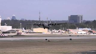 94 Airlift Wing C130H Departs Dobbins Air Reserve Base [upl. by Erbma]