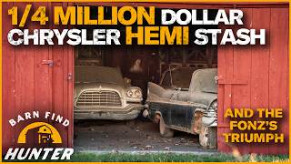 HUGE Hemi Stash Fonzies Motorcycle and George DeLoreans RARE Hot Rod Coupe  Barn Find Hunter [upl. by Berna807]