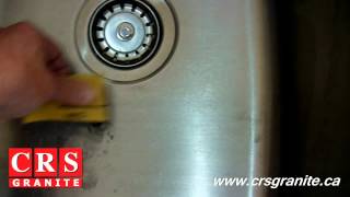 Granite Countertops by CRS Granite  How to Remove Sink Scratches [upl. by Hajidak794]