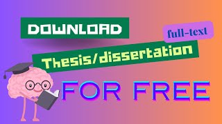 How to Download Full Text Thesis for free  Access Proquest for Free  downloadfulltextthesis [upl. by Driskill252]