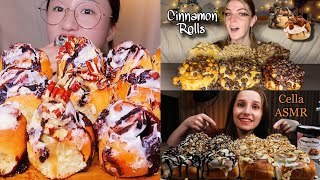 SATISFYING GOOEY LOADED CINNAMON ROLL MUKBANG [upl. by Bradstreet805]