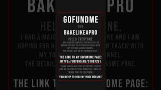 GoFundMe For BakeLikeAPro On YouTube [upl. by Ule]